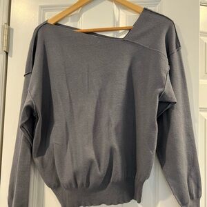 Gray asymmetrical sweater